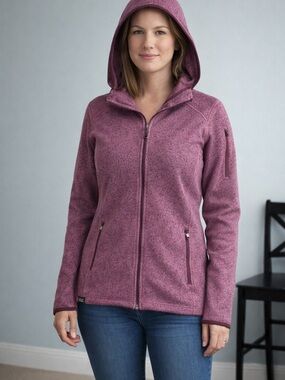 L.L. Bean Plum Fleece Zip-Up Jacket